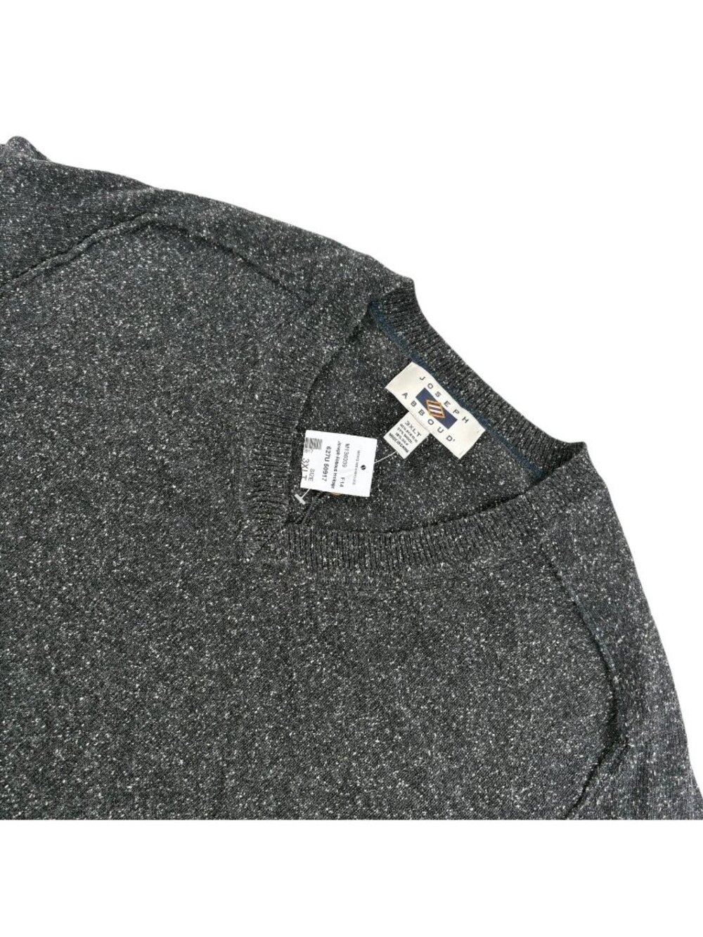 NEW Joseph Abboud Men’s Wool Blend V-Neck Speckled Sweater Gray • 3XLT